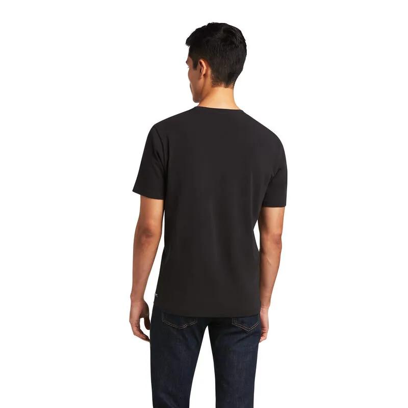Ariat Mens Vertical Logo Short Sleeve T-shirt Black-2